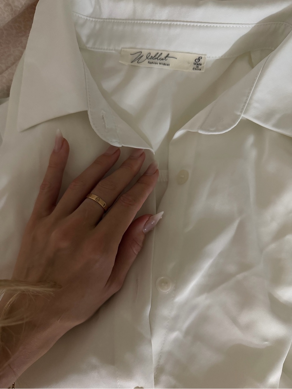 White Collared Button-Up Blouse